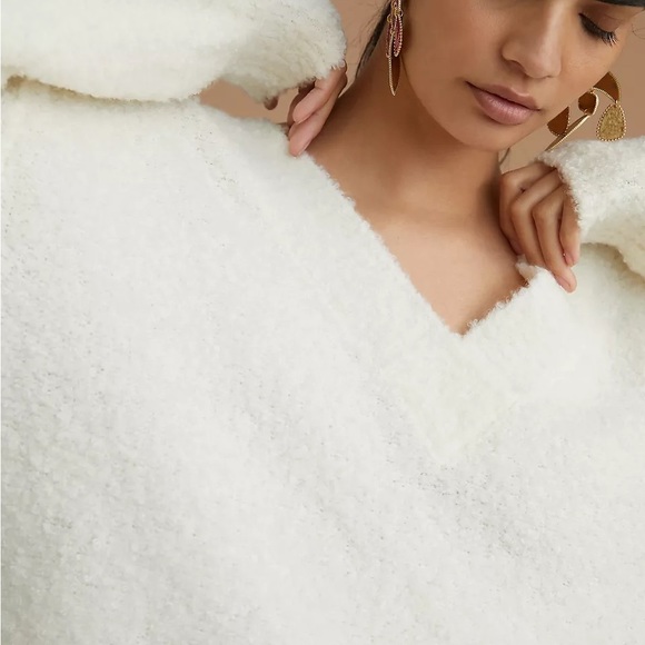 NWT Anthro - Pilcro Teddy V-Neck Tunic Sweater - Picture 7 of 13